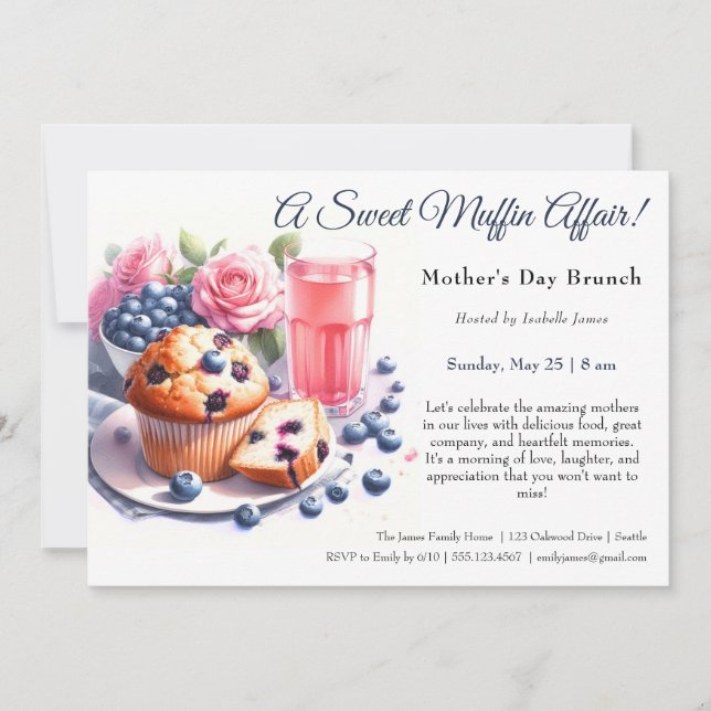 Invitation de brunch de la fête des mères - Affair (Devant)