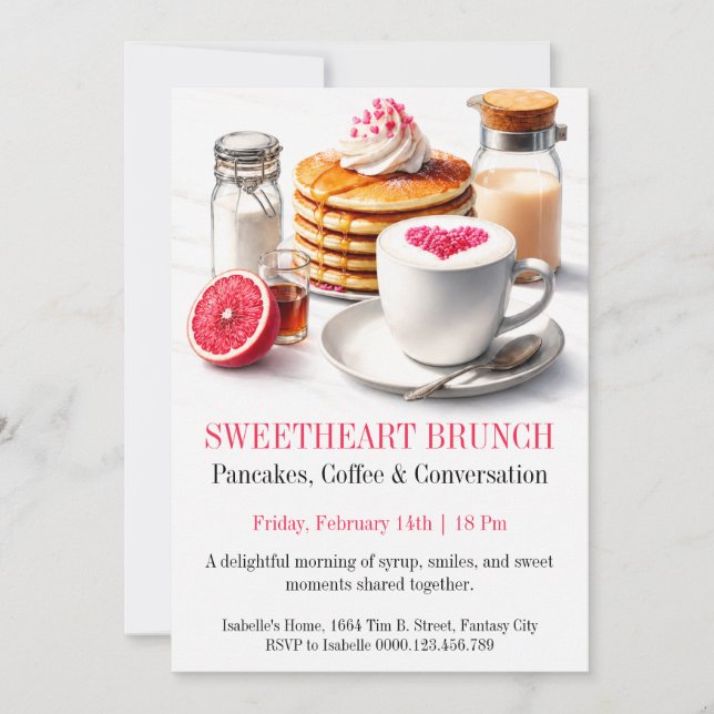 Invitation de brunch de la Saint-Valentin pour les (Devant)