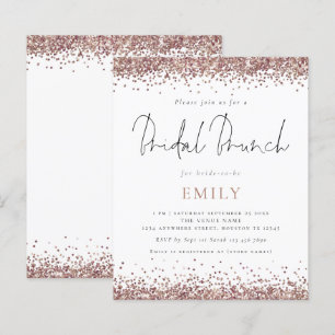 Invitation de brunch de mariage à paillettes rose 