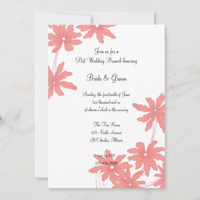 Invitation de brunch de mariage après la cérémonie (Devant)