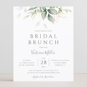 Invitation de brunch de mariage avec eucalyptus éc