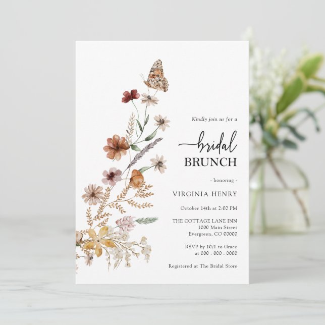 Invitation de brunch de mariage bohème (Debout devant)