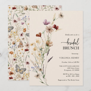 Invitation de brunch de mariage bohème floral