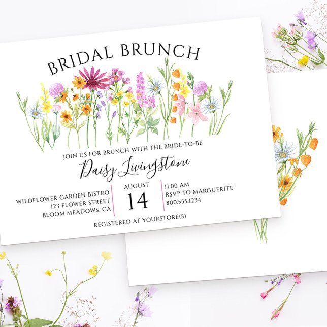 Invitation de brunch de mariage dans un pré fleuri (Créateur téléchargé)