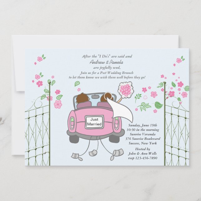 Invitation de brunch de mariage de courrier de (Devant)