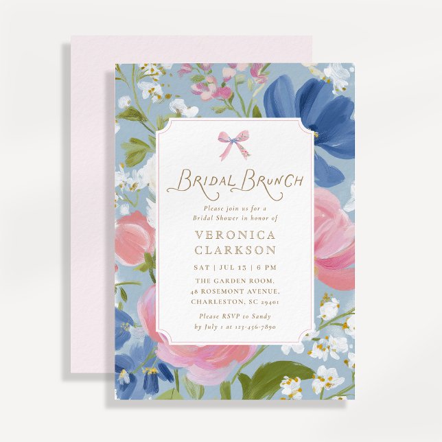 Invitation de brunch de mariage de jardin pictural (Créateur téléchargé)