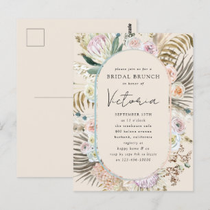 Invitation de brunch de mariage floral avec herbe 
