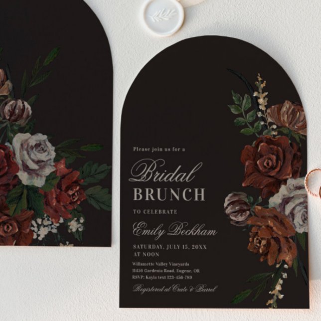 Invitation de brunch de mariage floral lunatique (Créateur téléchargé)