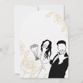 Invitation de brunch de mariage minimaliste avec r