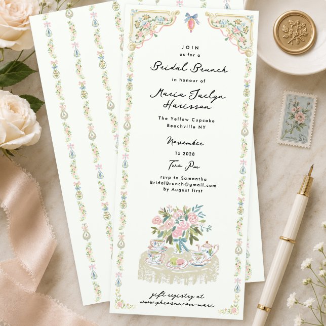 Invitation de brunch de mariage pastel aquarelle r (Créateur téléchargé)