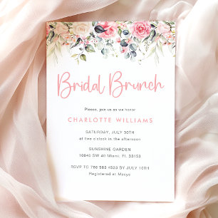 Invitation de Brunch de mariage rose pâle