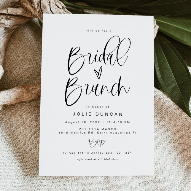Invitation de brunch de mariage, typographie fanta (Créateur téléchargé)