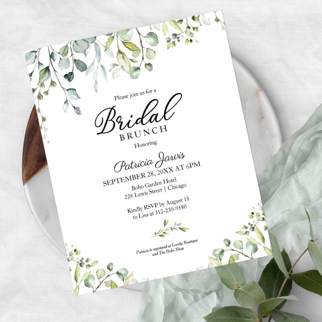Invitation de brunch de mariage verdoyant à petit  (Créateur téléchargé)