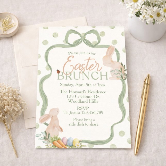 Invitation de brunch de Pâques à l'aquarelle | Lap (Créateur téléchargé)