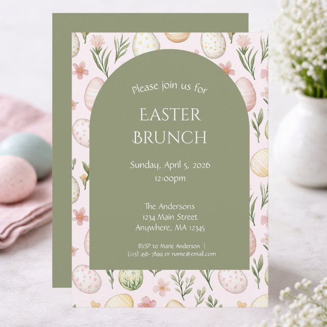 Invitation de brunch de Pâques aux œufs pastel - F (Créateur téléchargé)