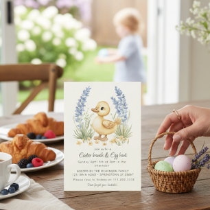 Invitation de brunch de Pâques chasse aux œufs au