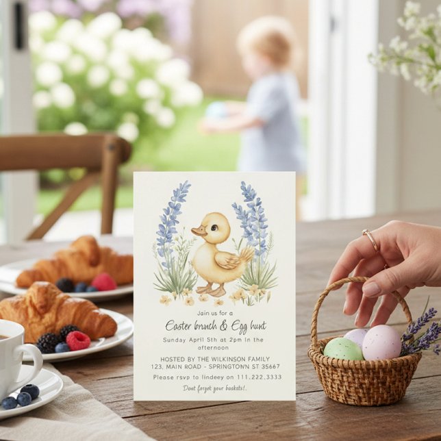 Invitation de brunch de Pâques chasse aux œufs au  (Créateur téléchargé)
