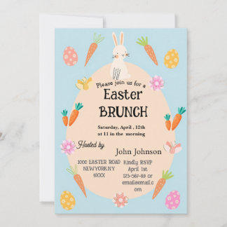 Invitation de Brunch de Pâques | Cute Pastel Bunny