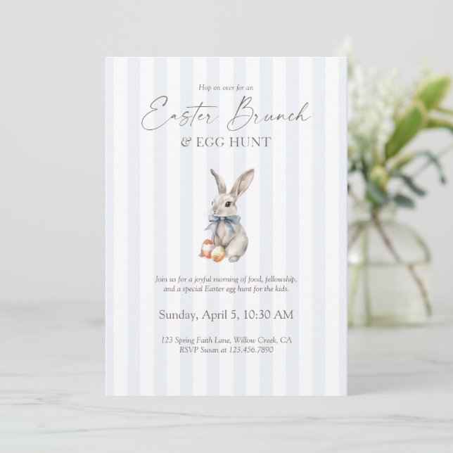 Invitation de brunch de Pâques et chasse aux œufs  (Debout devant)