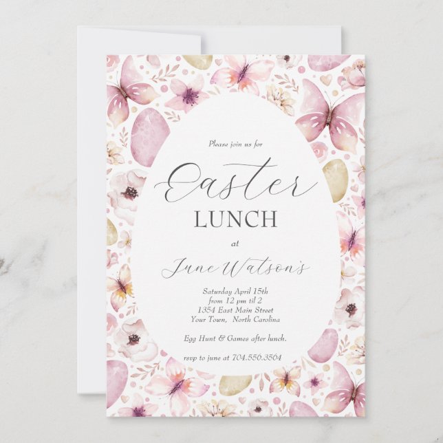 Invitation de Brunch de Pâques, Invitation de Pâqu (Devant)