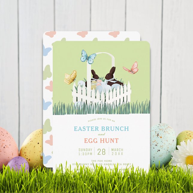 Invitation de brunch de Pâques Lapin en chocolat C (Créateur téléchargé)