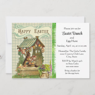 Invitation de brunch de Pâques vintage