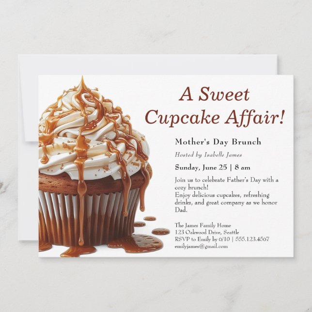 Invitation de brunch du jour du Père - Cupcake suc (Devant)