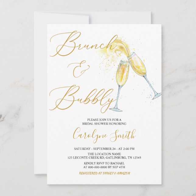 Invitation de Brunch et de Bubbly (Devant)