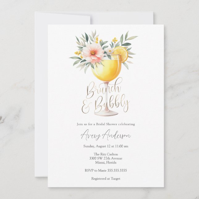 Invitation de Brunch et de Bubbly (Devant)