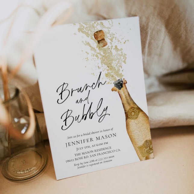 Invitation de Brunch et de Bubbly (Brunch and Bubbly Bridal Shower Invitation)