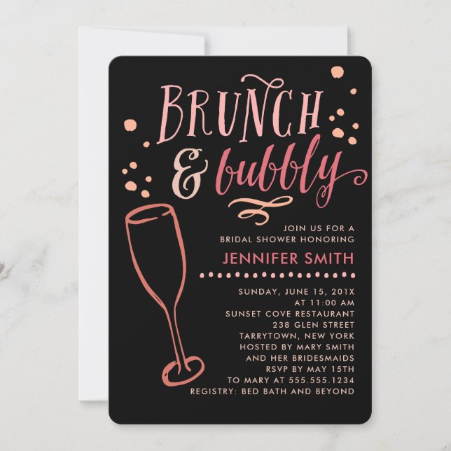 Invitation de Brunch et de Bubbly (Devant)