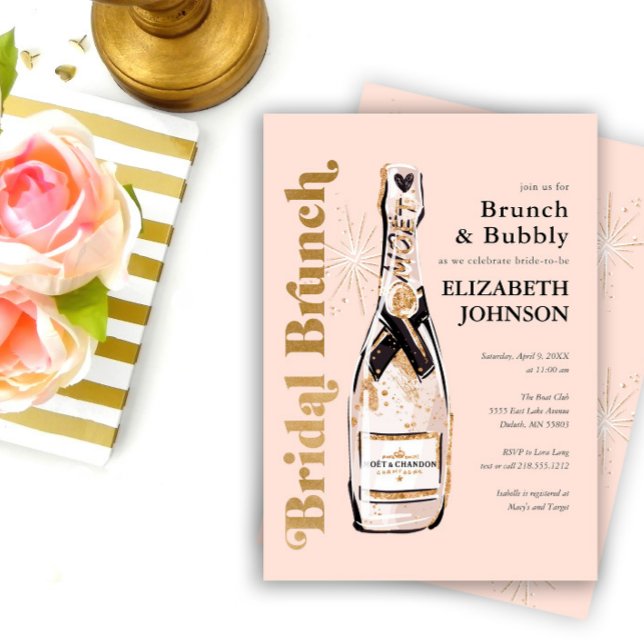 Invitation de brunch et de douche de champagne pou (Créateur téléchargé)