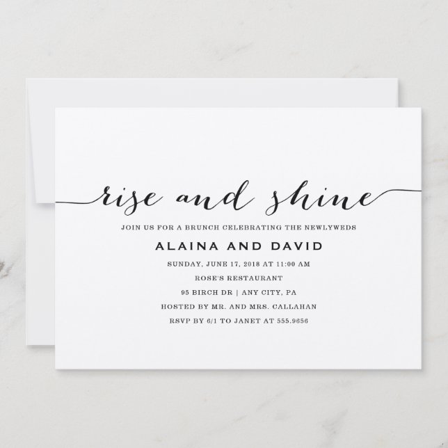 Invitation de Brunch Lise and Shine - Kraft (Devant)