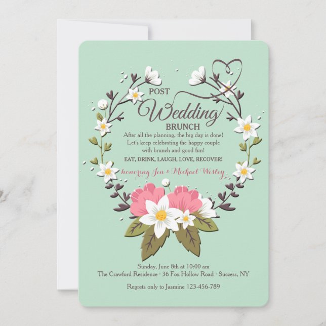 Invitation de Brunch Mariage de la Poste de couron (Devant)