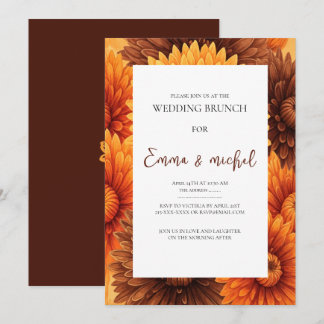 Invitation de Brunch Mariage Floral Automne