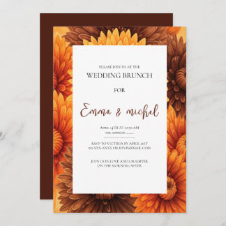 Invitation de Brunch Mariage Floral Automne