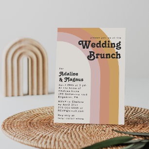 Invitation de Brunch Mariage Rainbow des années 70