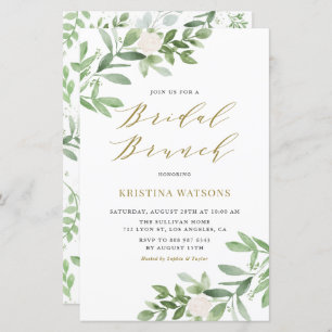 Invitation de Brunch nuptial à fleurs blanches et