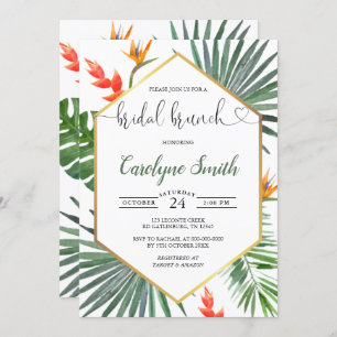 Invitation de Brunch nuptial de verdure tropicale