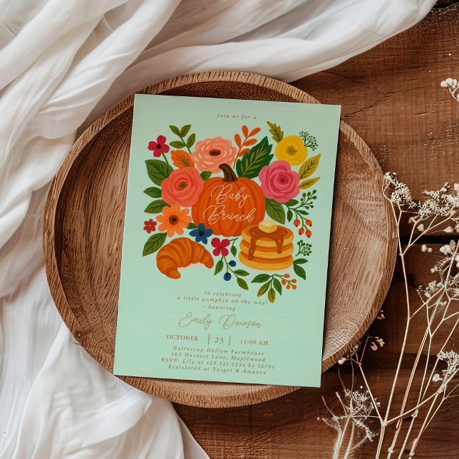 Invitation de brunch pour baby shower Citrouille V (Créateur téléchargé)