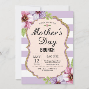 Invitation de brunch pour la fête des mères aquare