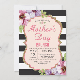 Invitation de brunch pour la fête des mères aquare