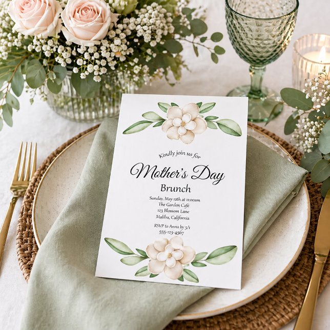 Invitation de brunch pour la fête des mères Élégan (Créateur téléchargé)