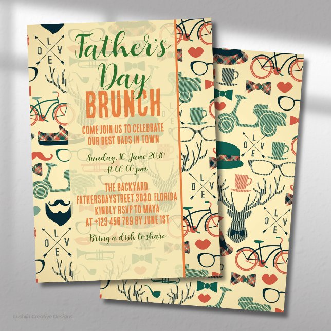 Invitation de brunch pour la fête des pères avec d (Créateur téléchargé)