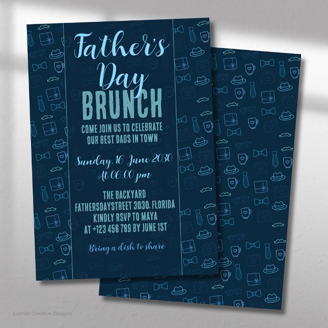 Invitation de brunch pour la fête des pères avec d (Créateur téléchargé)