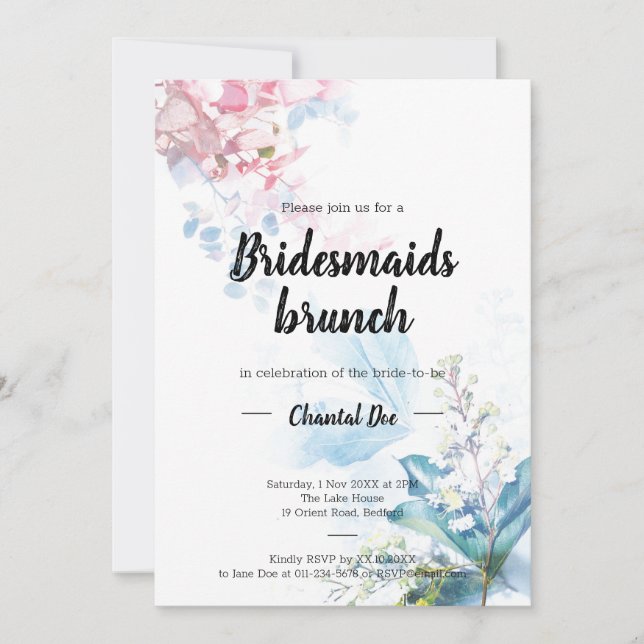 Invitation de brunch pour les demoiselles d'honneu (Devant)
