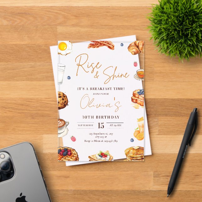 Invitation de brunch pour un anniversaire au petit (Insitu (Carte d'invitation))
