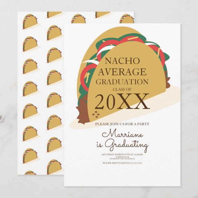 Invitation de brunch Taco Fiesta pour la remise de (Devant / Derrière)