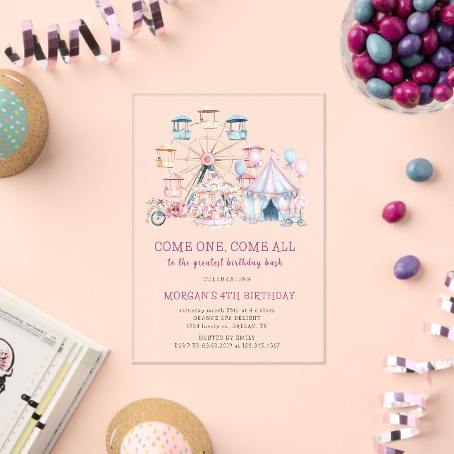 Invitation de budget anniversaire mignon Carnaval (Insitu (Célébration))