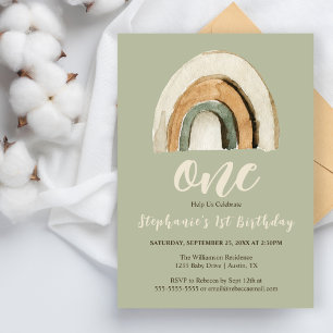 Invitation de budget de 1er anniversaire Boho Rain